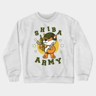 shiba, shiba dog, shiba crypto, crypto shiba, shiba cryptocurrency, robot dog, dog robot, dog army Crewneck Sweatshirt